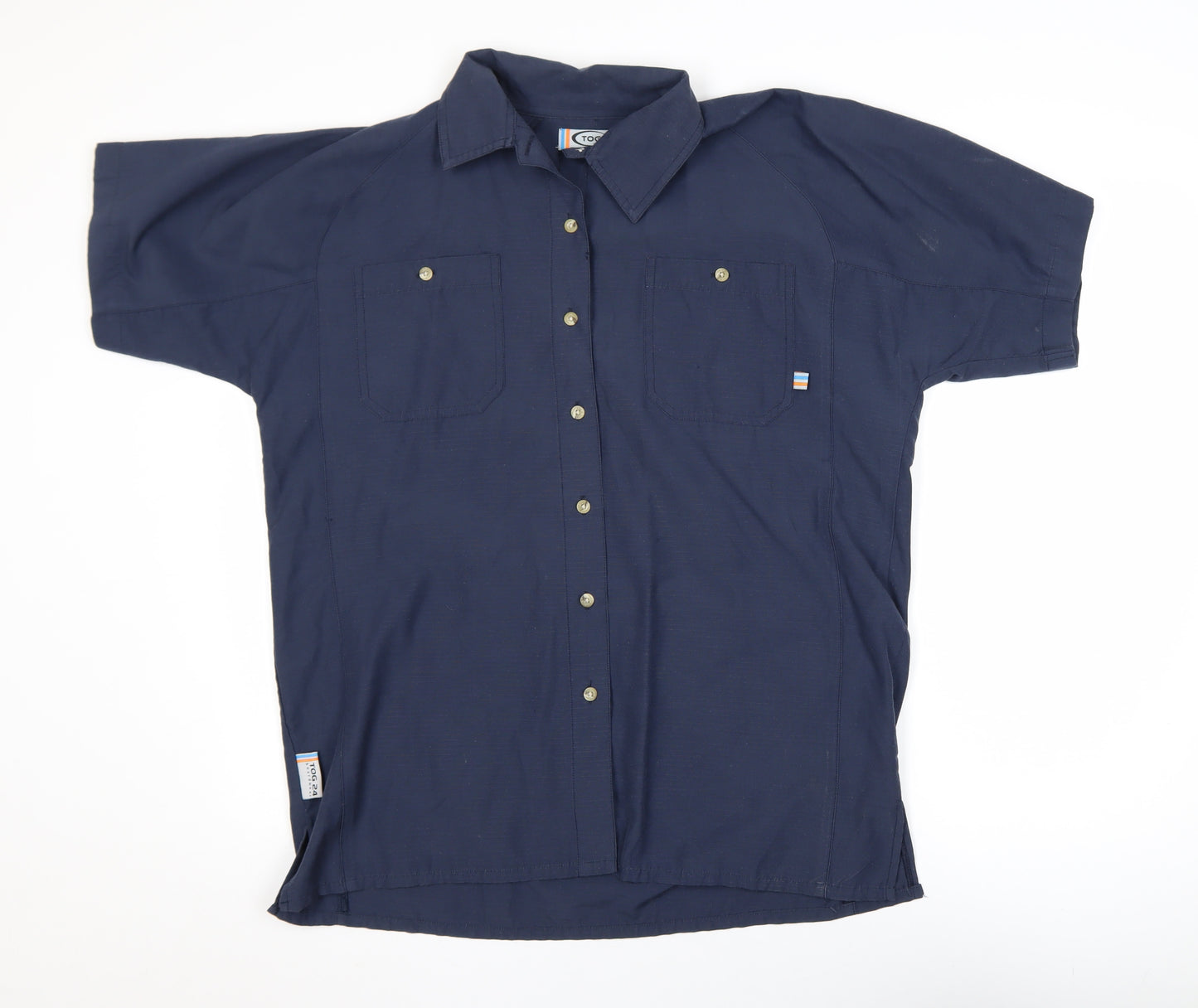 TOG24 Men's Blue Short Sleeve Button-Up Casual Shirt Size L