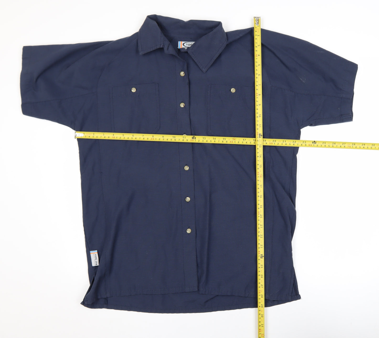 TOG24 Men's Blue Short Sleeve Button-Up Casual Shirt Size L