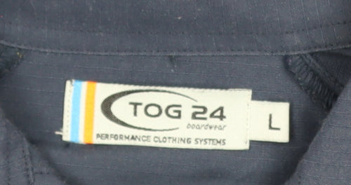 TOG24 Men's Blue Short Sleeve Button-Up Casual Shirt Size L