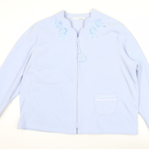 Marks and Spencer Women Blue Fleece Zip Jacket Size 16-18