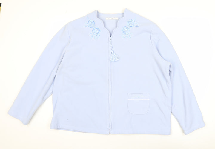 Marks and Spencer Women Blue Fleece Zip Jacket Size 16-18