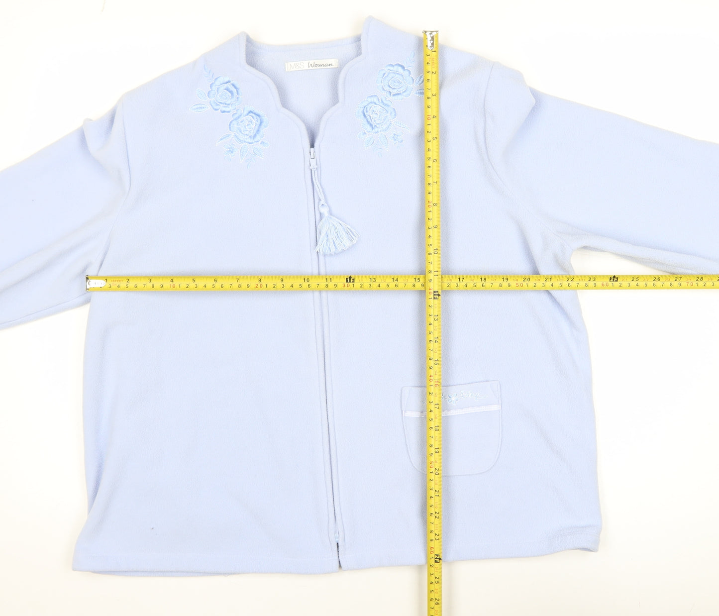 Marks and Spencer Women Blue Fleece Zip Jacket Size 16-18