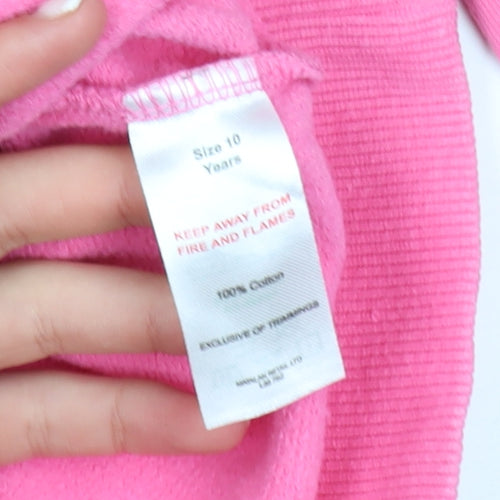 Barbie Girls Pink Crew Neck Cotton Pullover Sweatshirt Size 10 Years