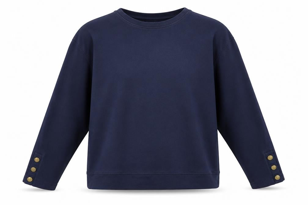 Front view of Marks & Spencer Men’s Blue Regular Fit Cotton Sweatshirt, size L