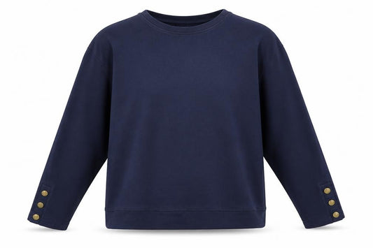 Front view of Marks & Spencer Men’s Blue Regular Fit Cotton Sweatshirt, size L