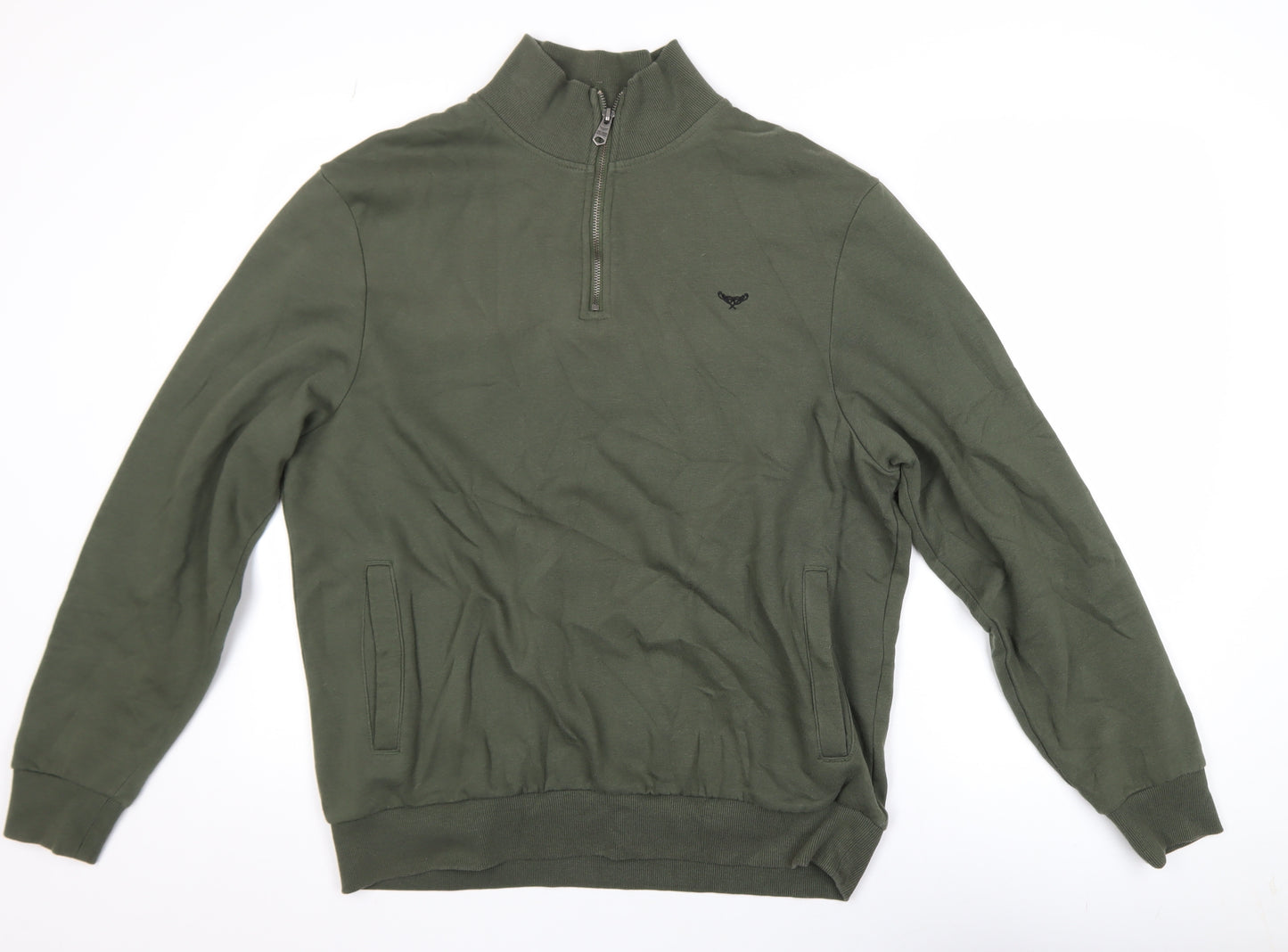 Threadbare Men's Green 1/4 Zip Mock Neck Sweatshirt Size L