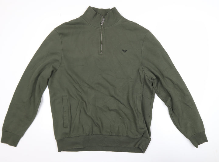 Threadbare Men's Green 1/4 Zip Mock Neck Sweatshirt Size L