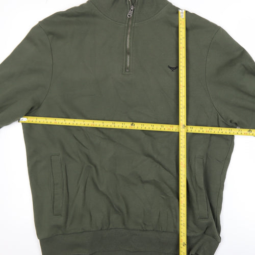 Threadbare Men's Green 1/4 Zip Mock Neck Sweatshirt Size L