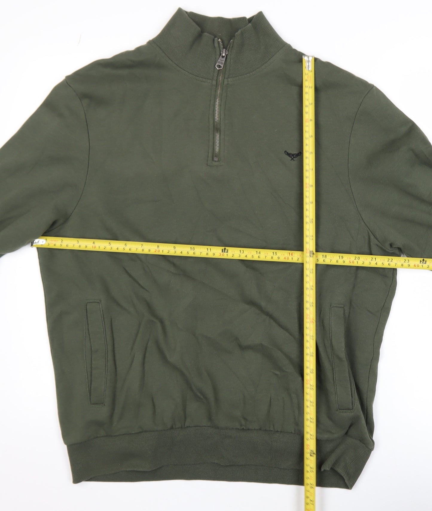 Threadbare Men's Green 1/4 Zip Mock Neck Sweatshirt Size L