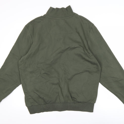 Threadbare Men's Green 1/4 Zip Mock Neck Sweatshirt Size L