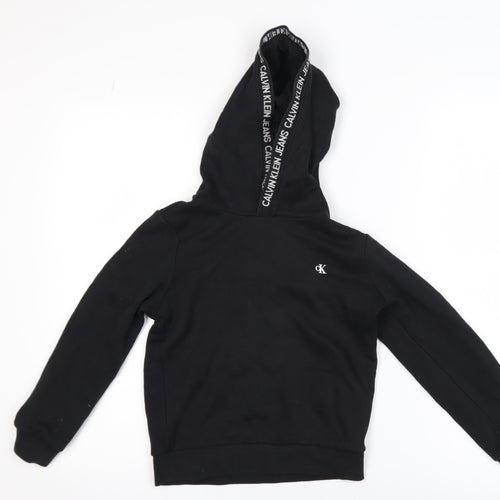 Calvin Klein Jeans Boys Black Pullover Hoodie 8 Years Cotton Blend