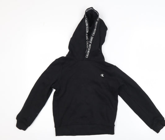 Calvin Klein Jeans Boys Black Pullover Hoodie 8 Years Cotton Blend