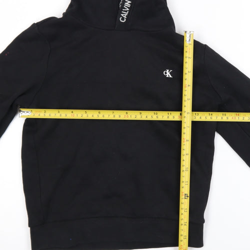 Calvin Klein Jeans Boys Black Pullover Hoodie 8 Years Cotton Blend
