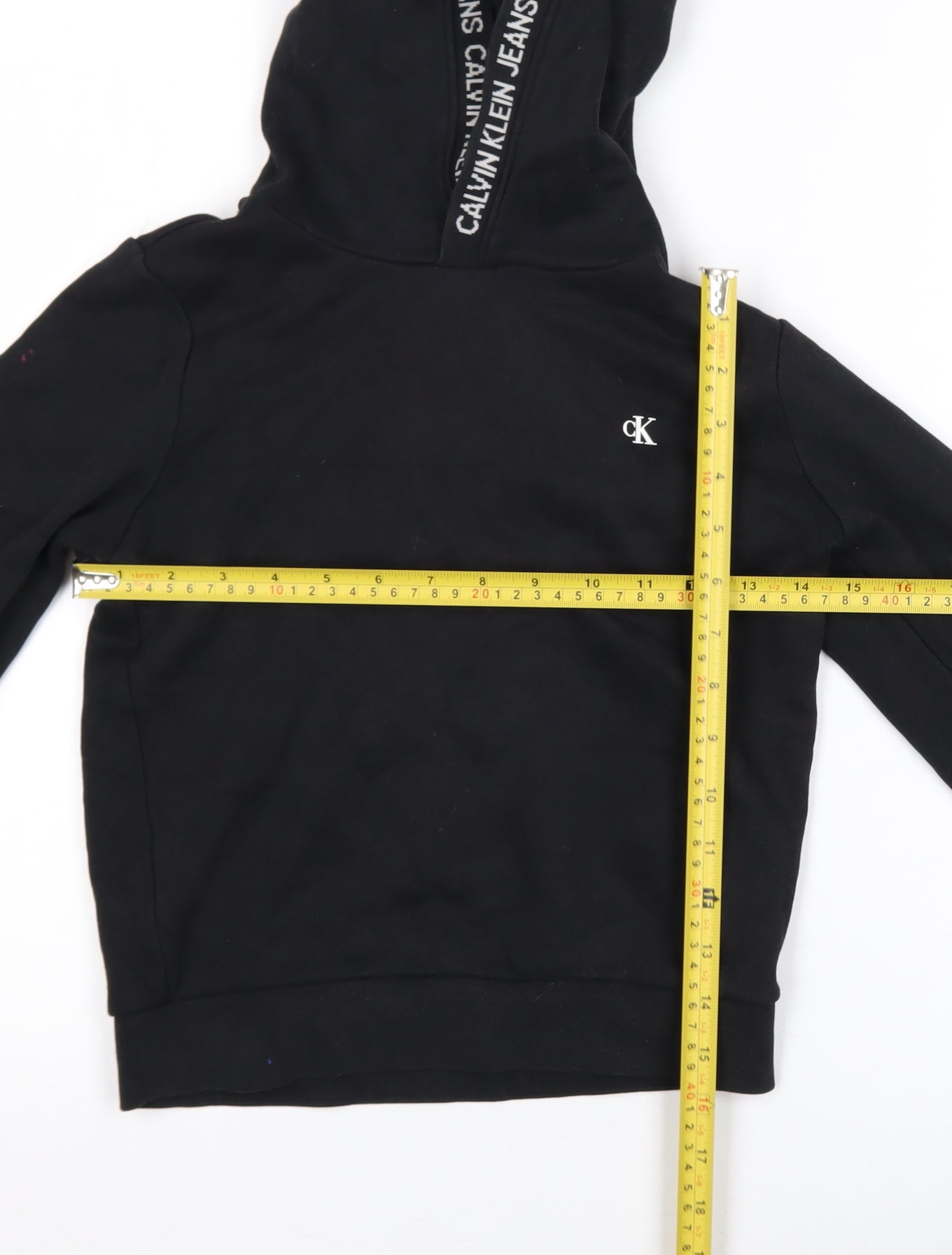Calvin Klein Jeans Boys Black Pullover Hoodie 8 Years Cotton Blend