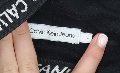 Calvin Klein Jeans Boys Black Pullover Hoodie 8 Years Cotton Blend