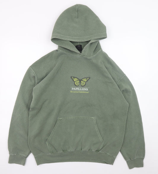 Urban Outfitters Women Green Pullover Hoodie Butterfly Graphic Size S
