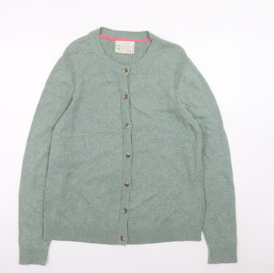 White Stuff Womens Green Merino Wool Blend Cardigan Size 18