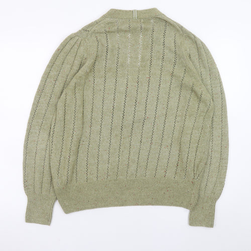 Marks and Spencer Women’s Green V-Neck Henley Knit Jumper Size 18