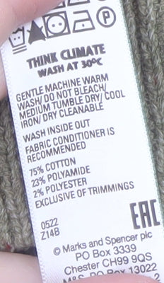 Marks and Spencer Women’s Green V-Neck Henley Knit Jumper Size 18