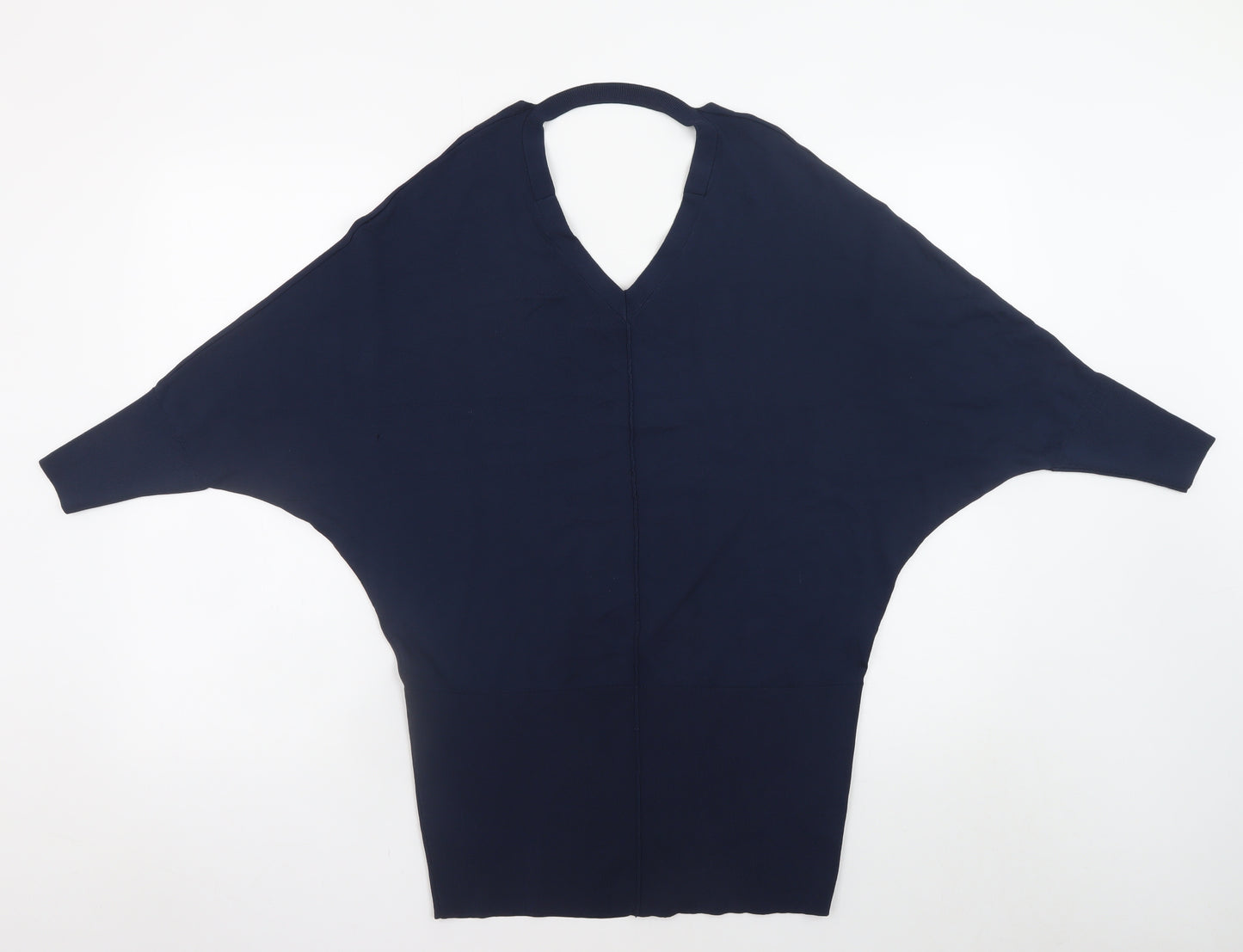 Karen Millen Women’s Blue V-Neck Dolman Sleeve Knit Jumper XS