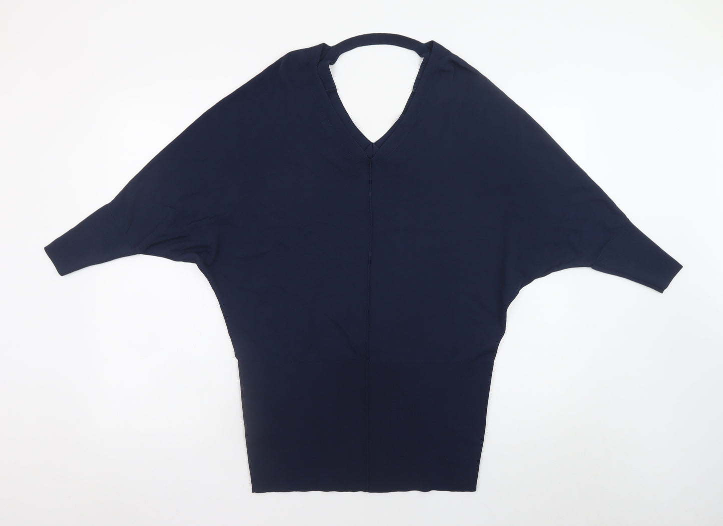 Karen Millen Women’s Blue V-Neck Dolman Sleeve Knit Jumper XS