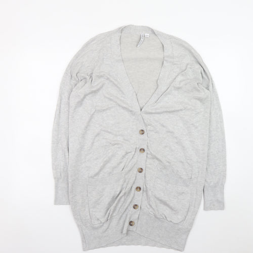 Capsule Womens Grey Long Sleeve Cardigan Size 12/14 Viscose Knit