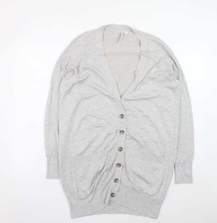 Capsule Womens Grey Long Sleeve Cardigan Size 12/14 Viscose Knit
