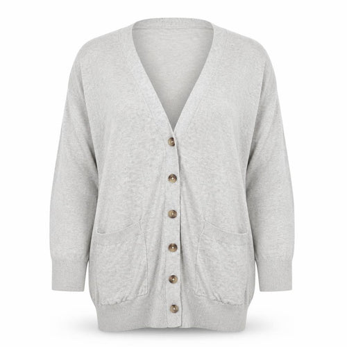 Capsule Womens Grey Long Sleeve Cardigan Size 12/14 Viscose Knit