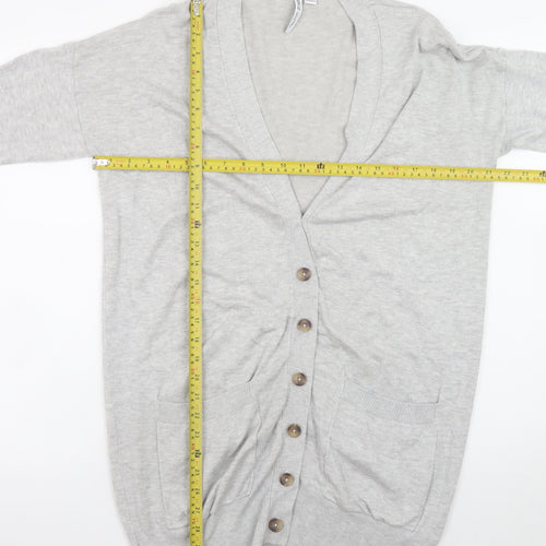 Capsule Womens Grey Long Sleeve Cardigan Size 12/14 Viscose Knit