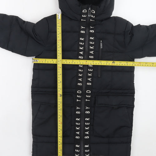 Ted Baker Boys Black Hooded Puffer Coat 4 Years - Lined Winter Jacket