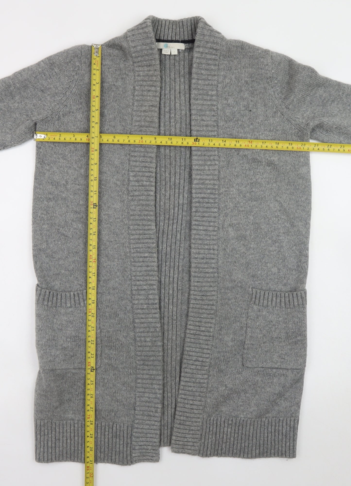 Boden Women's Grey Wool Blend Long Cardigan Size S