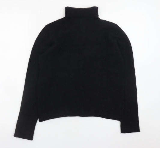 Jigsaw Womens Black Roll Neck 100% Cashmere Jumper Size M