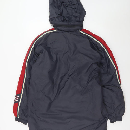 Adidas Men's Blue Hooded Puffer Jacket Size S Water Resistant Full Zip
