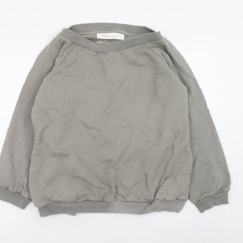 Om & Ah Women Grey Pullover Sweatshirt Size Small Relaxed Fit