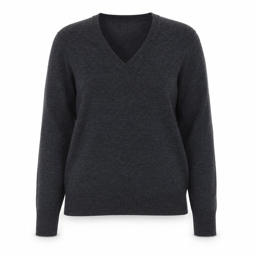 Uniqlo Women's Black Wool V-Neck Jumper M Long Sleeve Pullover