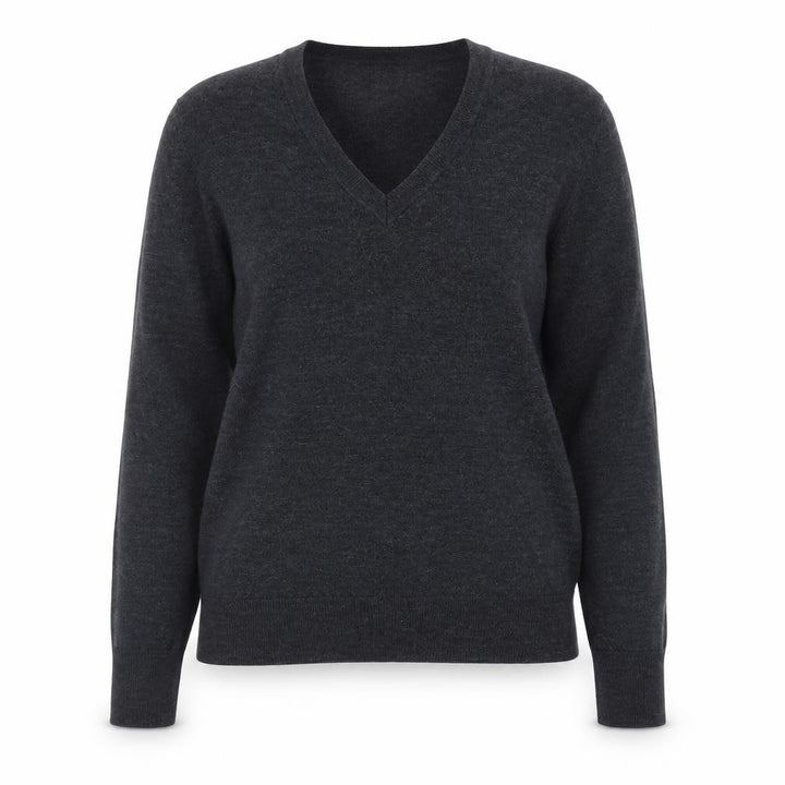 Uniqlo Women's Black Wool V-Neck Jumper M Long Sleeve Pullover