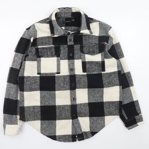 Brave Soul Men's Black Check Flannel Jacket M Casual Button Shirt