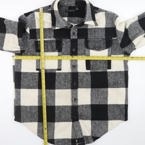 Brave Soul Men's Black Check Flannel Jacket M Casual Button Shirt