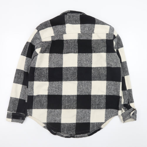 Brave Soul Men's Black Check Flannel Jacket M Casual Button Shirt