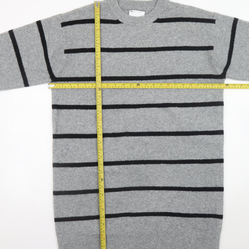 ASOS Design Women’s Grey Striped Sweater Dress Size 8-10 Knit Stretch
