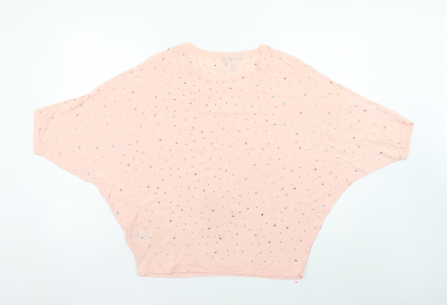 Phase Eight Women's Pink Beaded Dolman Jersey T-Shirt Medium