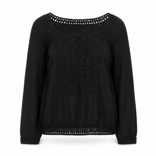 Nam of London Women's Black Crochet Knit Pullover Jumper M/L