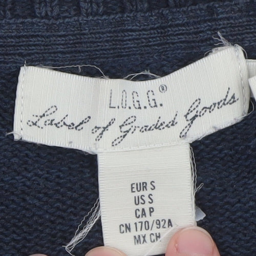 L.O.G.G. Mens Blue Cotton NY36 Crew Neck Pullover Jumper Size S