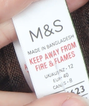 Marks and Spencer Women Brown Leopard Knit Jumper Size 12