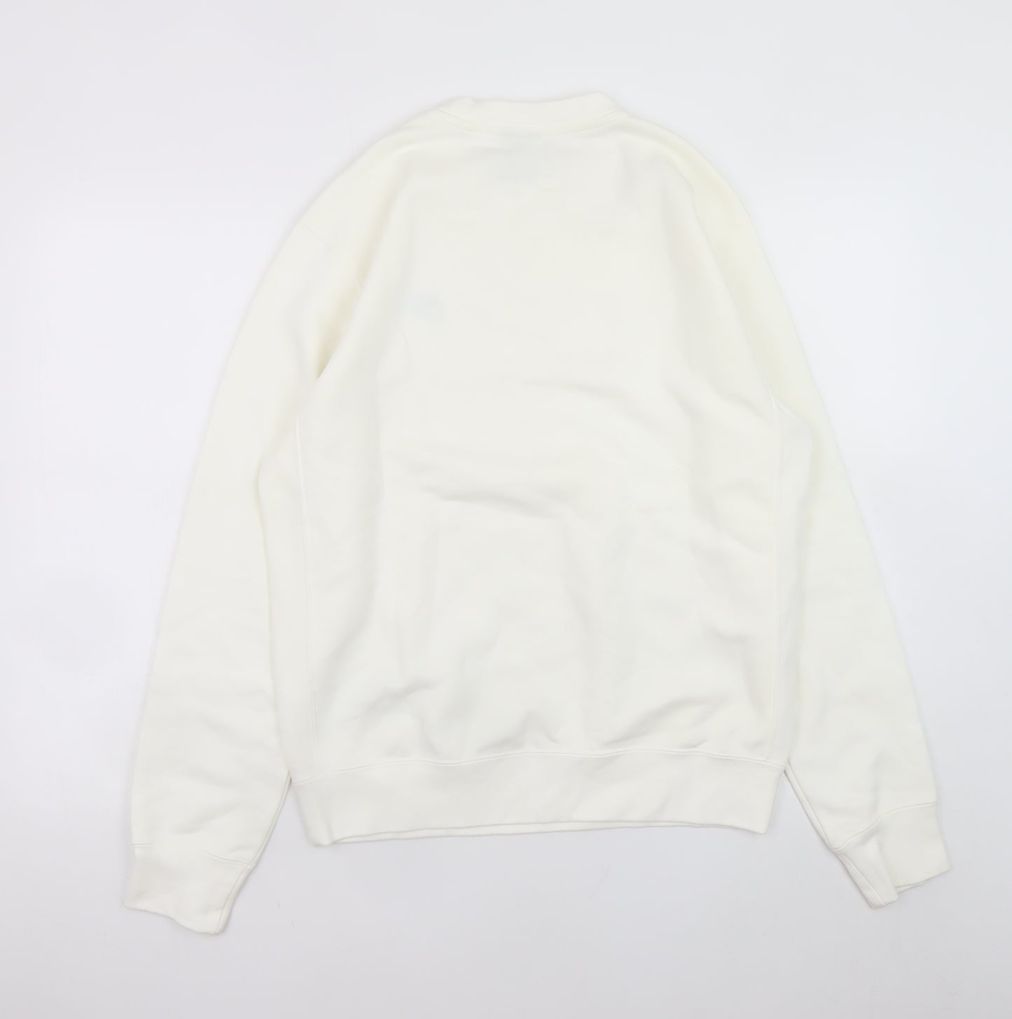 Nike Men's White Small Crew Neck Pullover Fleece Sweatshirt