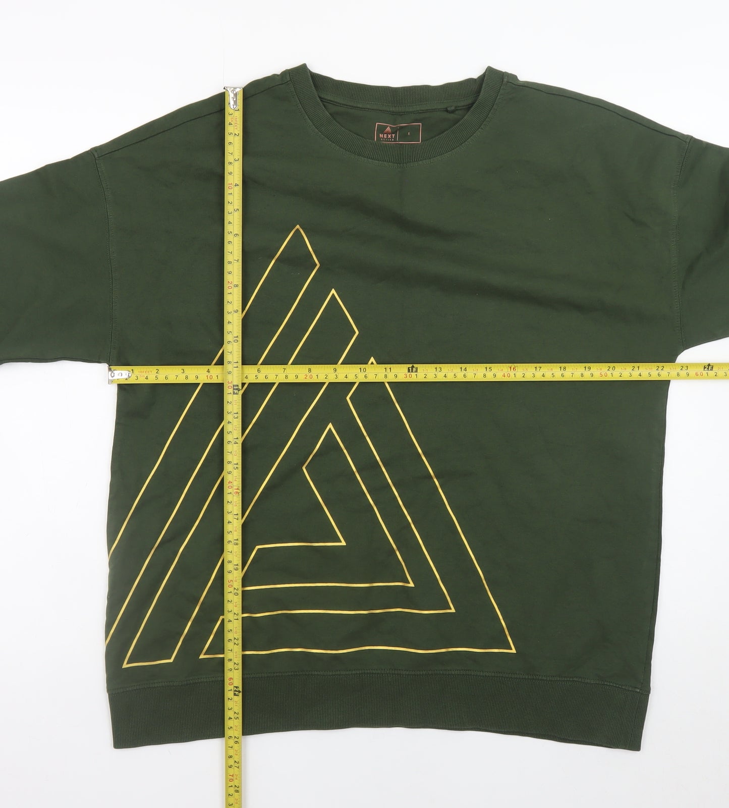 Next Men’s Green Graphic Print Cotton Sweatshirt Size L