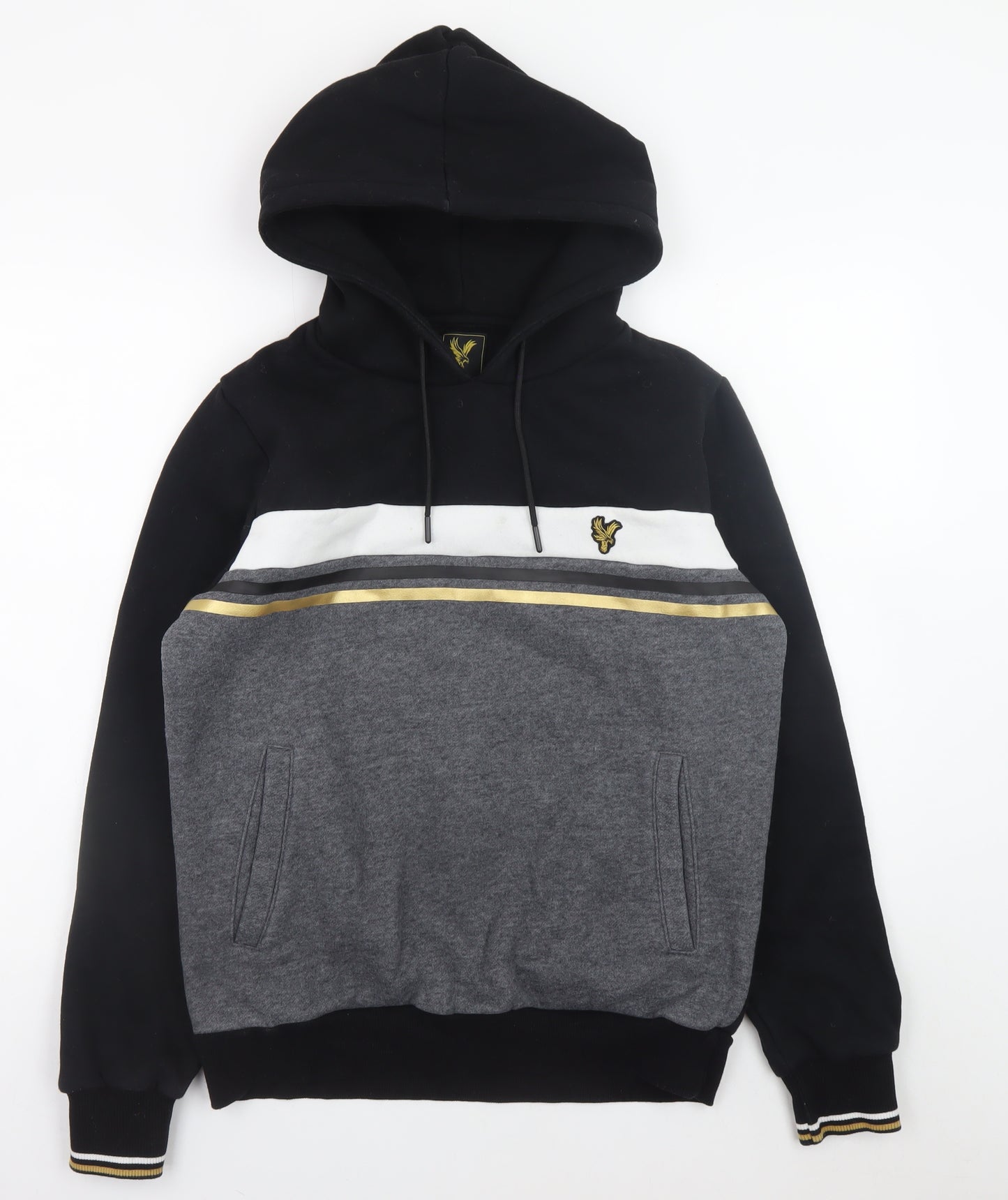Crystal Palace Men’s Black Grey Gold Pullover Hoodie S Football Style