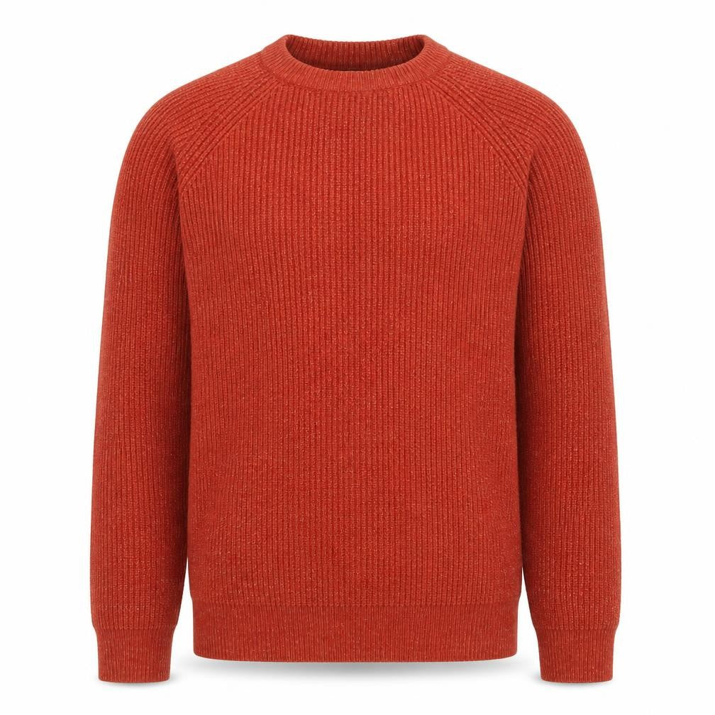 Front view of Marks & Spencer Men's Red Ribbed Knit jumper, size M