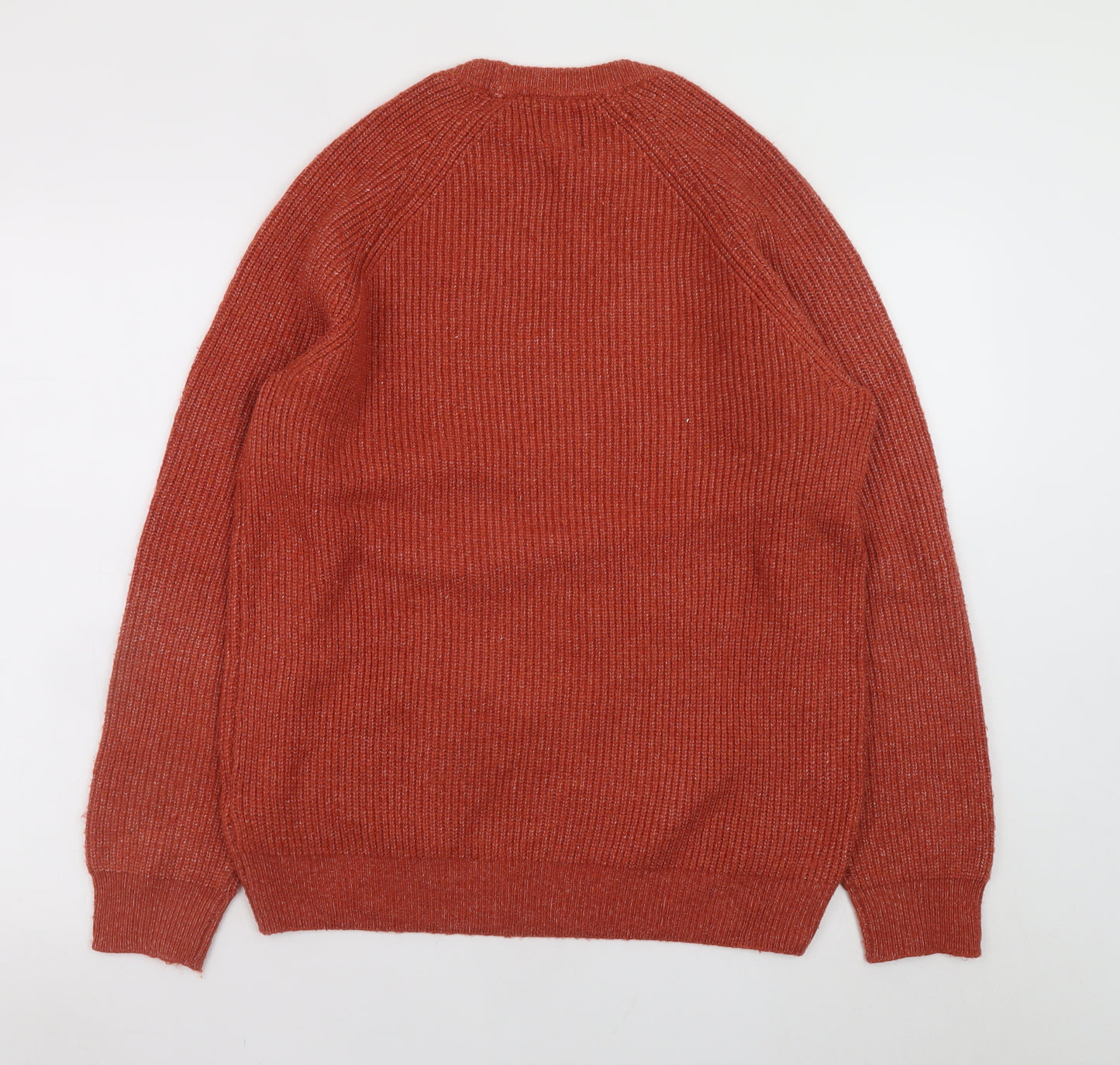 Marks and Spencer Men's Red Ribbed Knit Pullover Jumper Size M