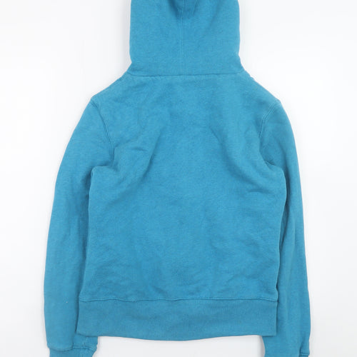 H&M L.O.G.G Women Blue Full Zip Hoodie M Fleece Lined Cotton Casual